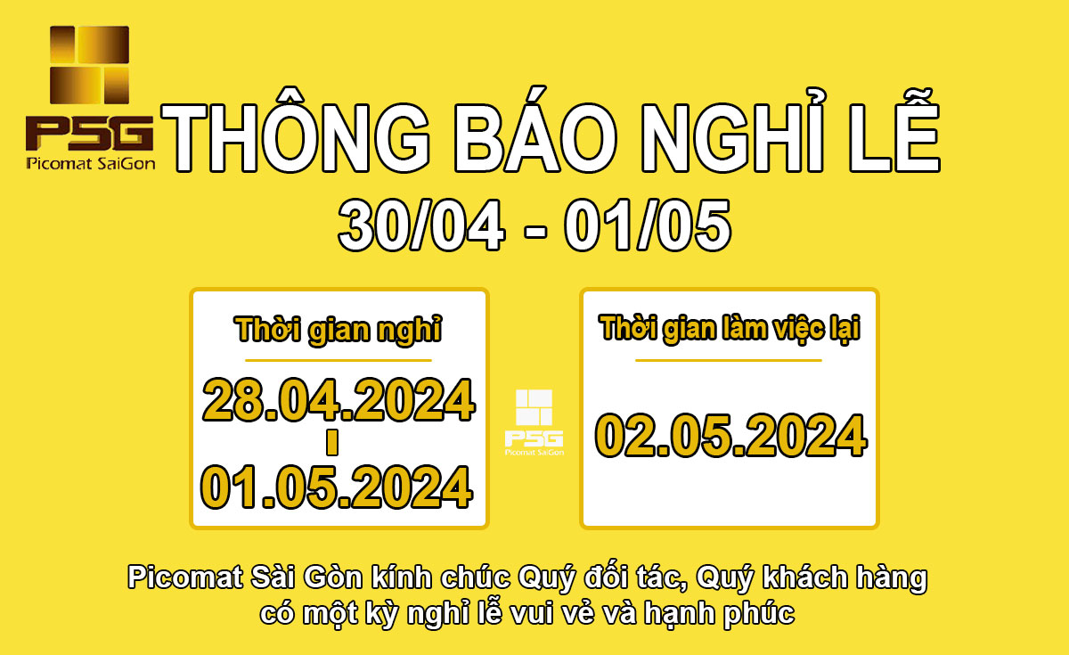 Thông báo nghỉ lễ 30/04 - 01/05/2024