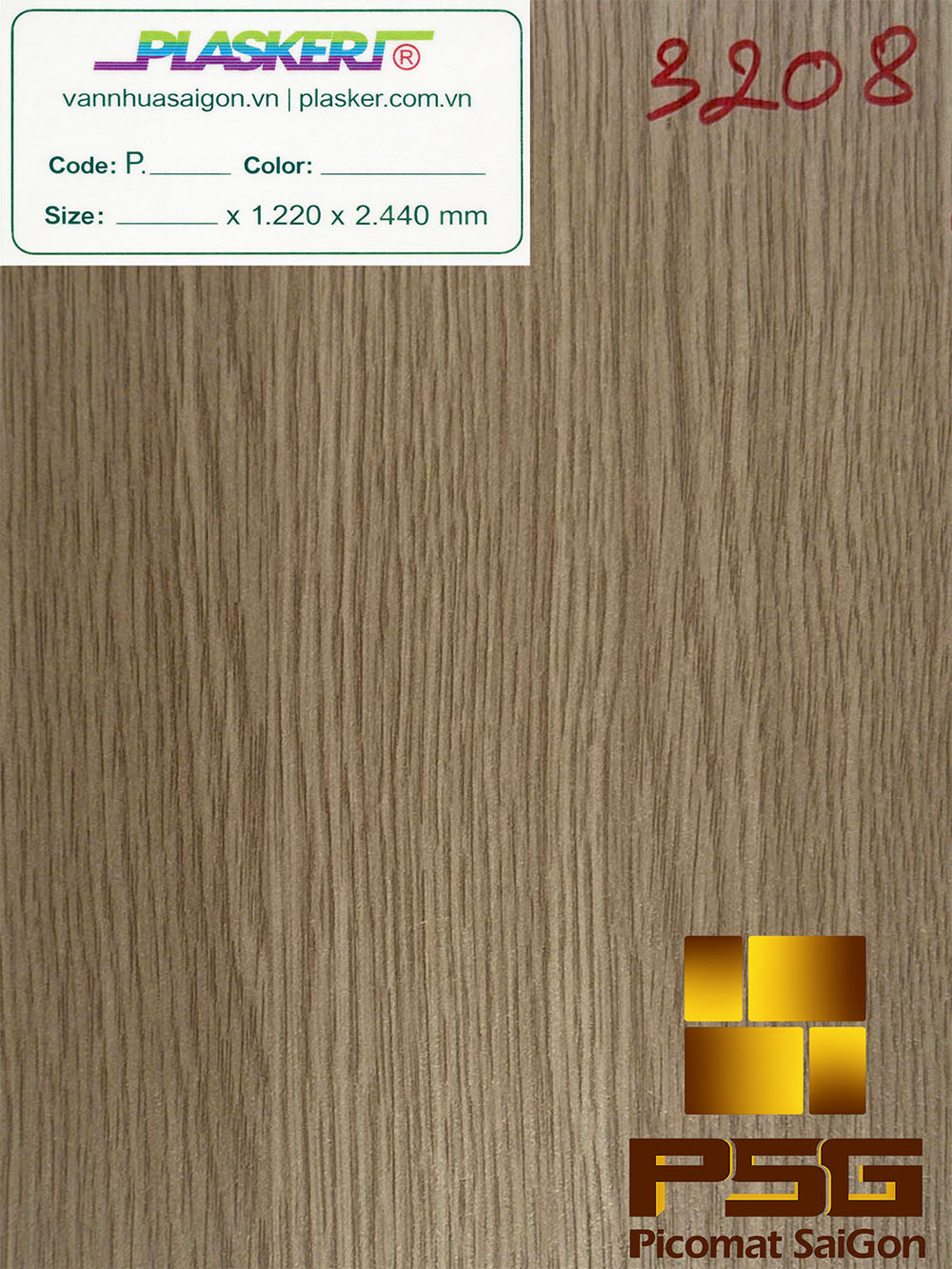 Tấm nhựa PVC Plasker phủ Laminate mã màu PL3208K 6 Tấm nhựa PVC PLASKER phủ laminate CODE PL3208K
