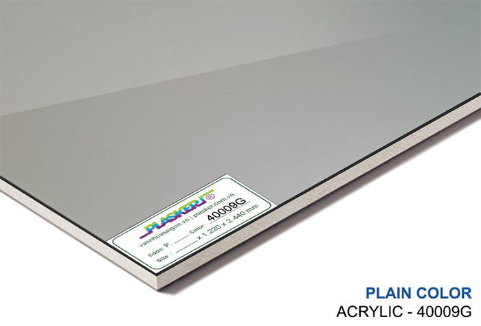 Tấm nhựa PVC phủ Acrylic màu xám 4 "</p