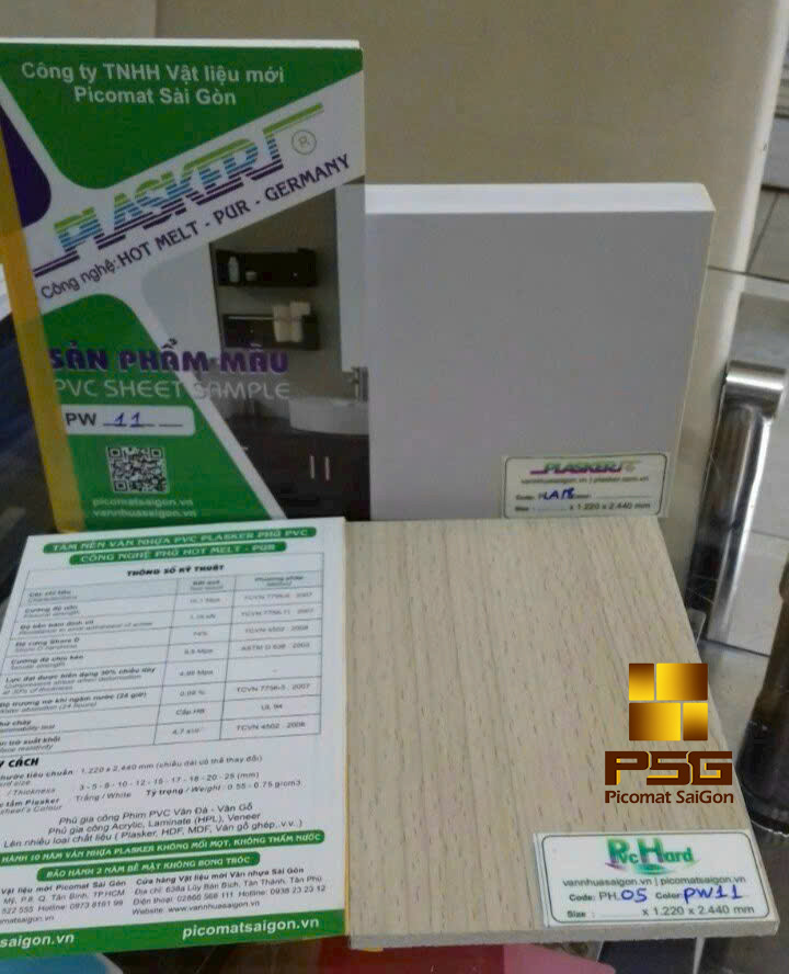 Tấm nhựa PVC Plasker phủ film pvc